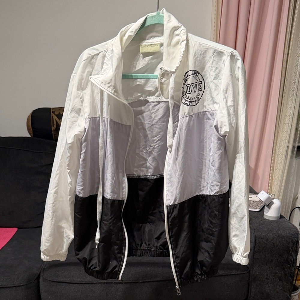 Bobbie Brooks White and Black Bomber Jacket